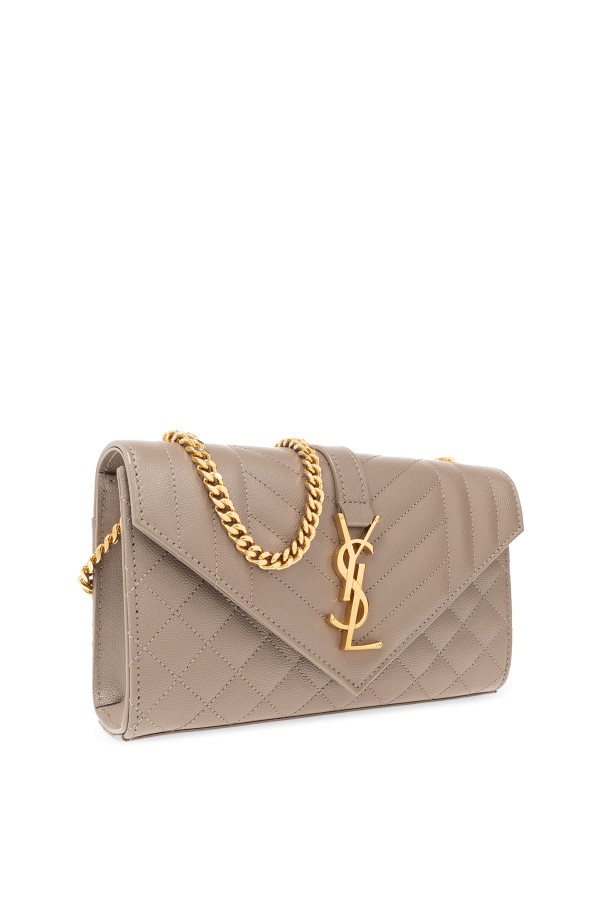 SAINT LAURENT バッグ ENVELOPE SMALL 600195 BOW91 ENVELOPE SMALL IN QUILTED GRAIN DE POUDRE EMBOSSED LEATHER